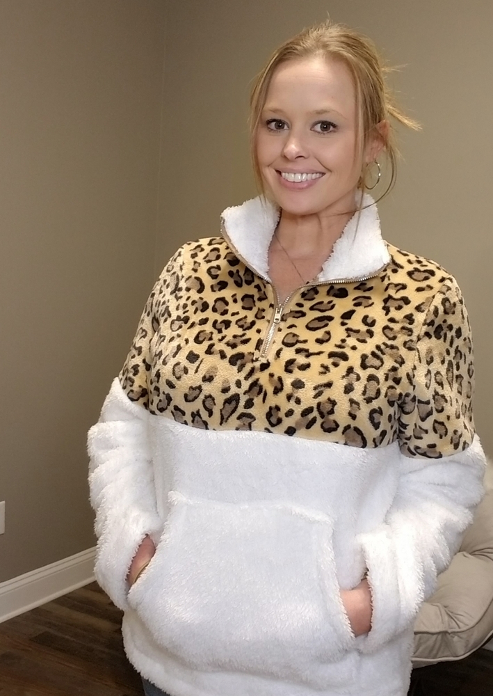 White leopard sherpa